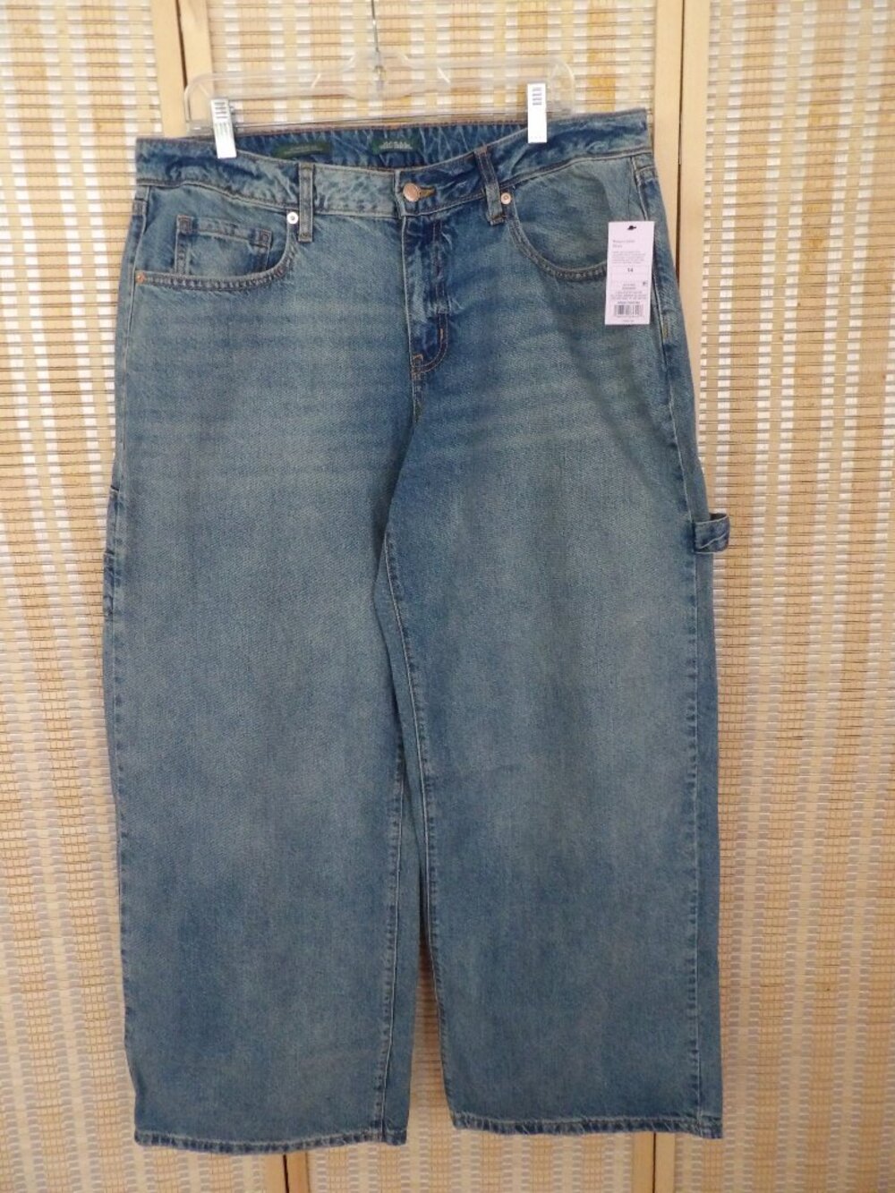 NWT Women's Wild Fable Size 14 Low-Rise Baggy Carpenter Blue Denim Jeans